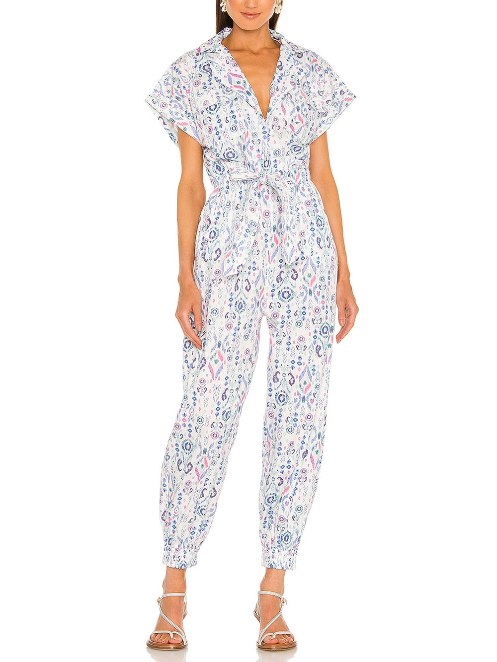 Rococo Sand Printed White Multi Lada Jumpsuit Size XS